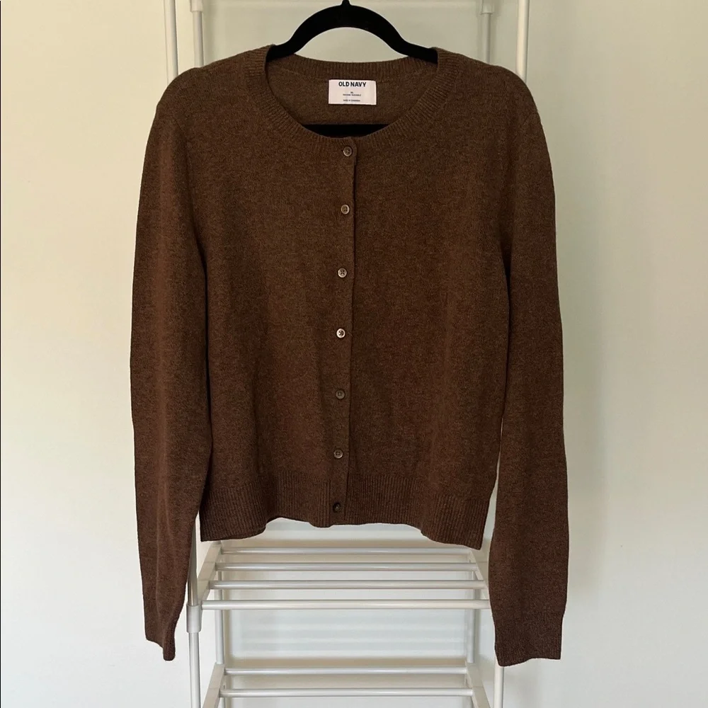 Old Navy Women's Brown Button-Front Knit Cardigan - Picture 1 of 5